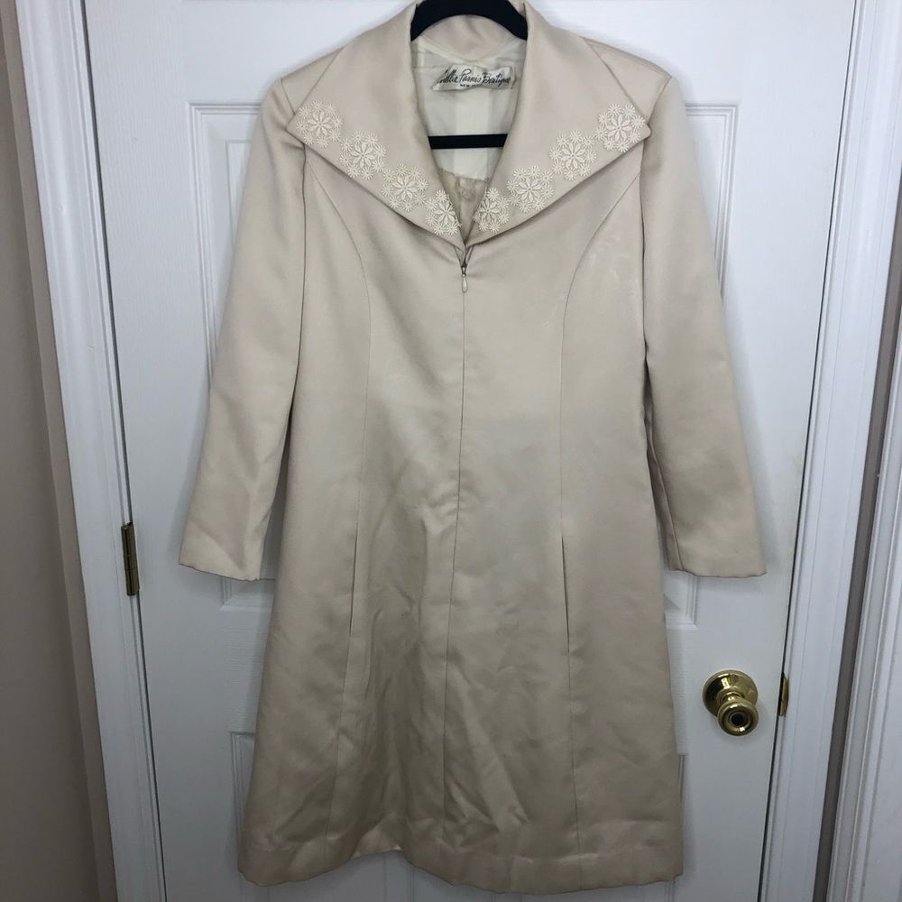Vintage Mollie Parnis Boutique long sleeve collared dress, size small - Picture 3 of 16